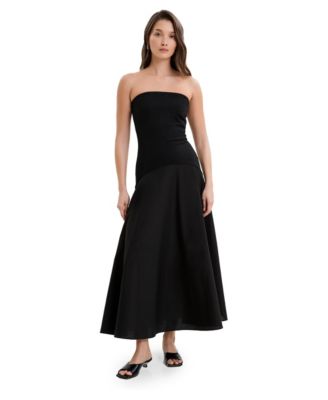 Women's Aurora European Ponte Strapless A-Line Dress