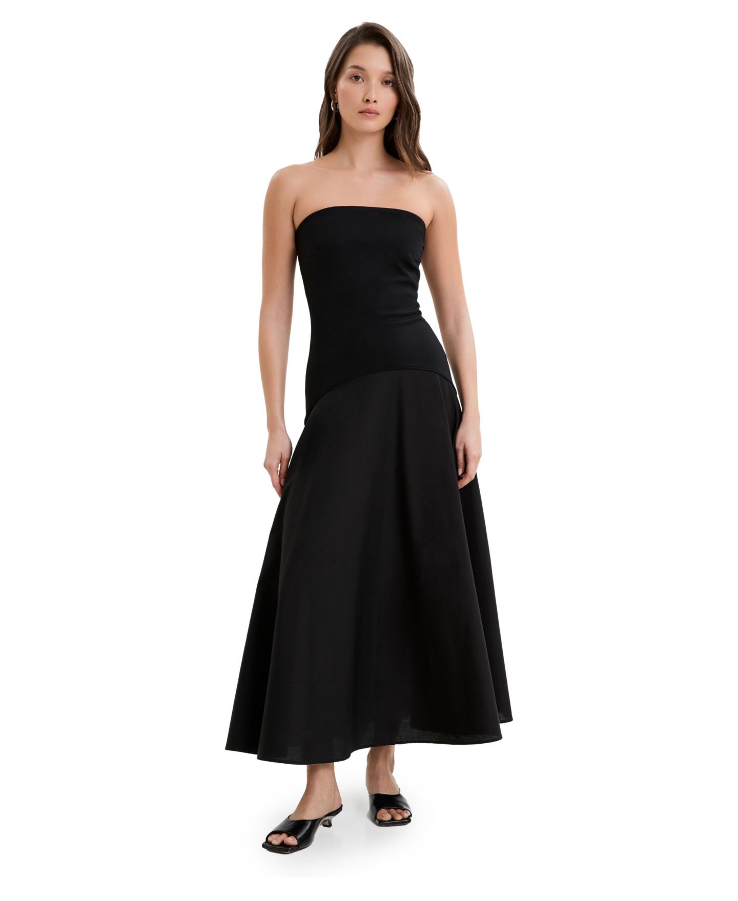 Женское платье Marcella Aurora European Ponte Strapless A-Line, цвет: Чёрный — фото 1