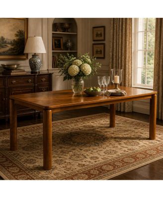 Walnut Solid Rubber Wood Rectangular Dining Table