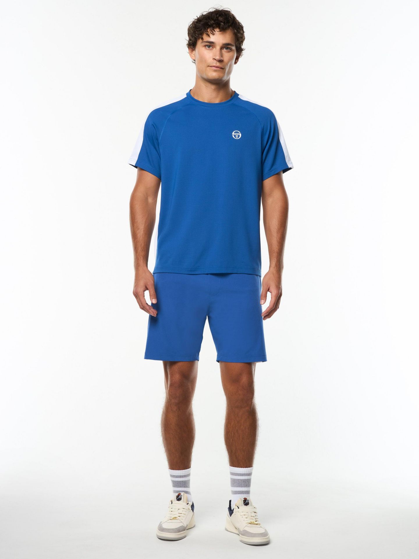 Мужская футболка Sergio Tacchini Trattino Raglan-Sleeve Regular-Fit, цвет: Синий — фото 5