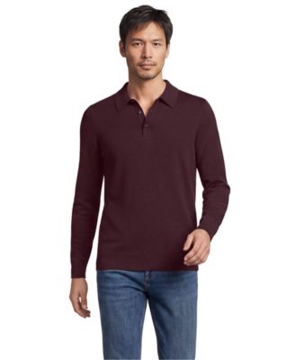 Men's Long Sleeve Cotton Sweater Polo
