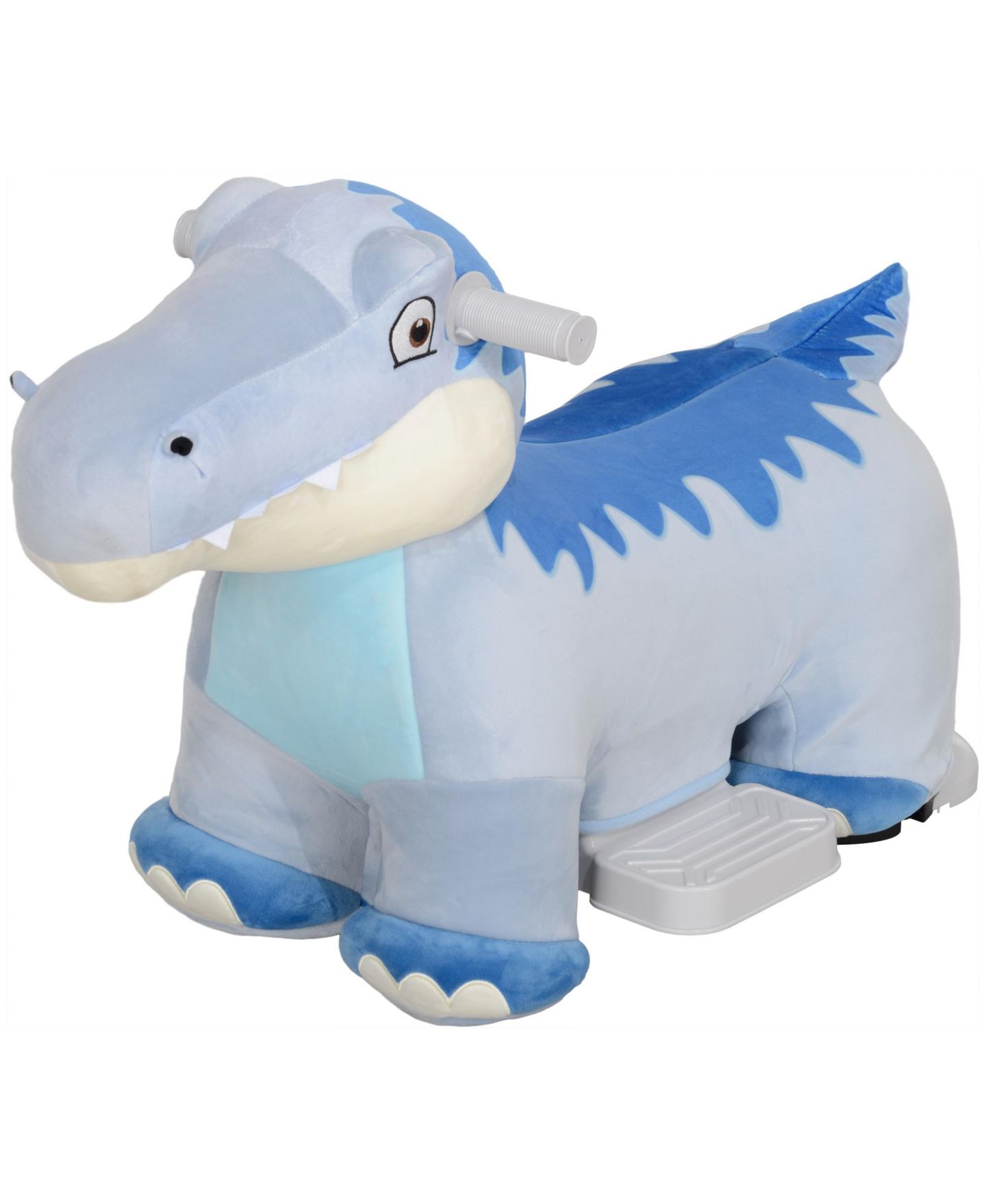 Детская мягкая игрушка Glintex 6V Tyrannosaurus Plush Battery-Powered Ride-On Toy, 55-lb Capacity, Ages 18-36 Months, цвет: Синий — фото 8
