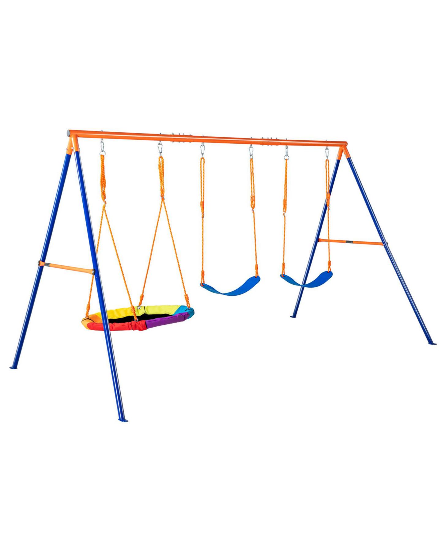 Детские игрушки Glintex Backyard 32" Steel Pipe A-Frame Swing Set with Adjustable Ropes, 600 lb Capacity, Ages 3+, цвет: Синий — фото 8