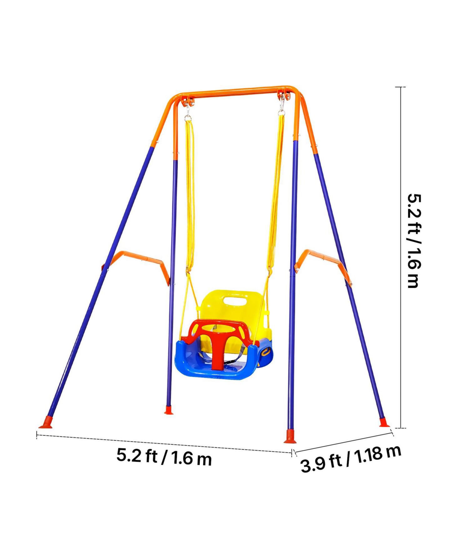 Детские игрушки Glintex Toddler 2-in-1 Swing and Jumper with 3-in-1 Convertible Seat, Foldable A-Frame, 200 lb Capacity, Ages 3+, цвет: Синий — фото 7