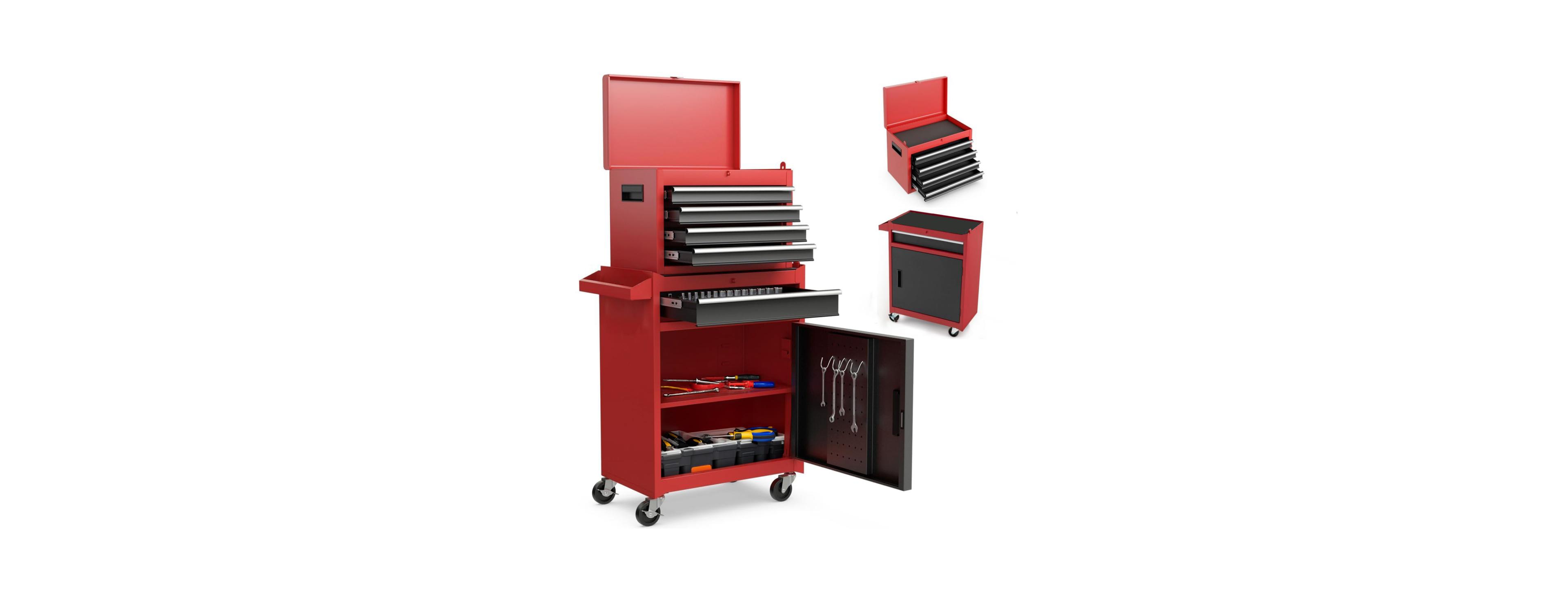 Streamdale Furniture 5-Drawer Rolling Tool Chest and Cabinet with Detachable Top Box