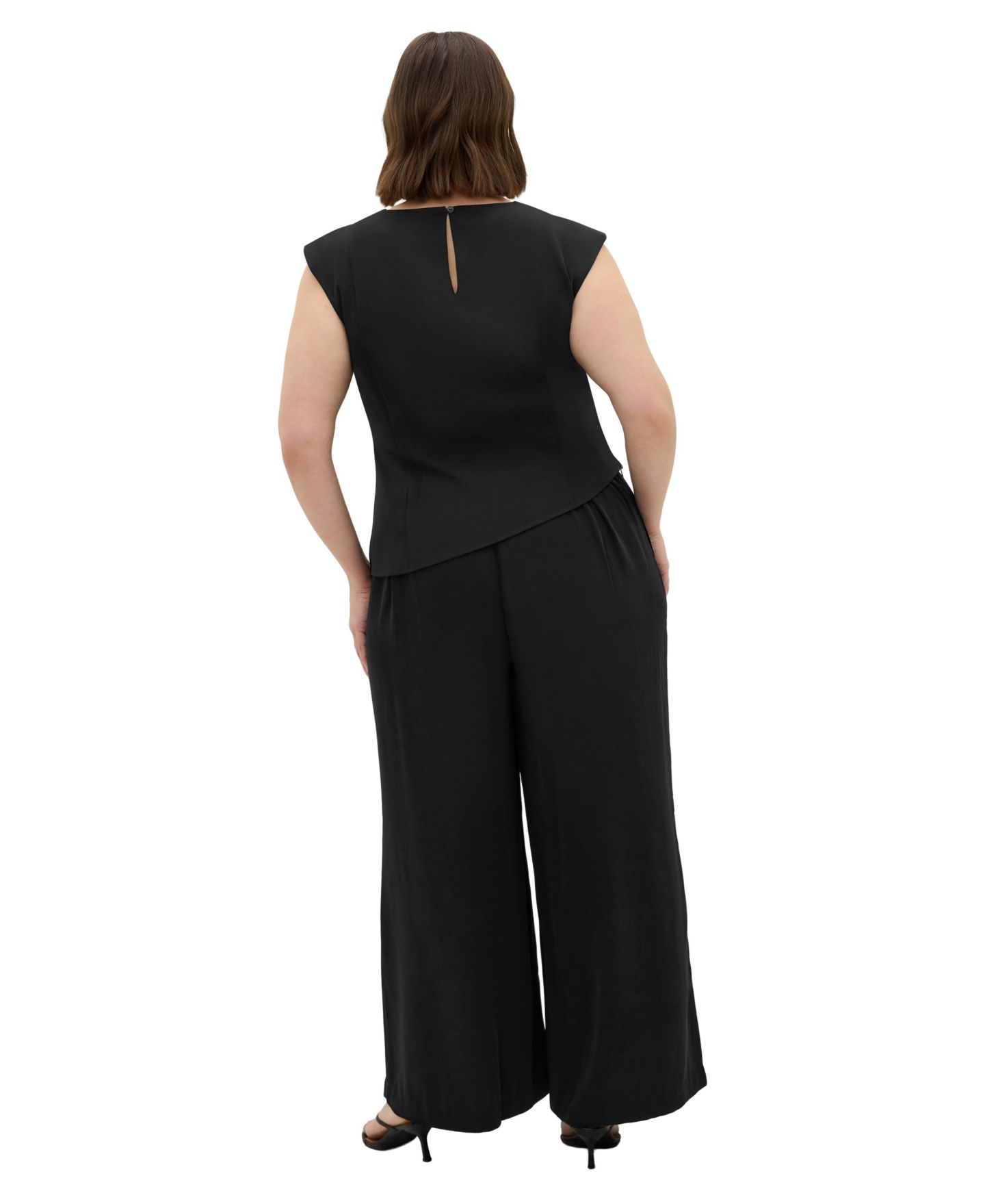 Женская блузка CITY CHIC Plus Size Jett Sleeveless Pleat-Detail, цвет: Чёрный — фото 2