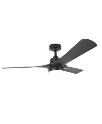 52" Modern Dark Walnut Dimmable LED Propeller Ceiling Fan with Light and Remote