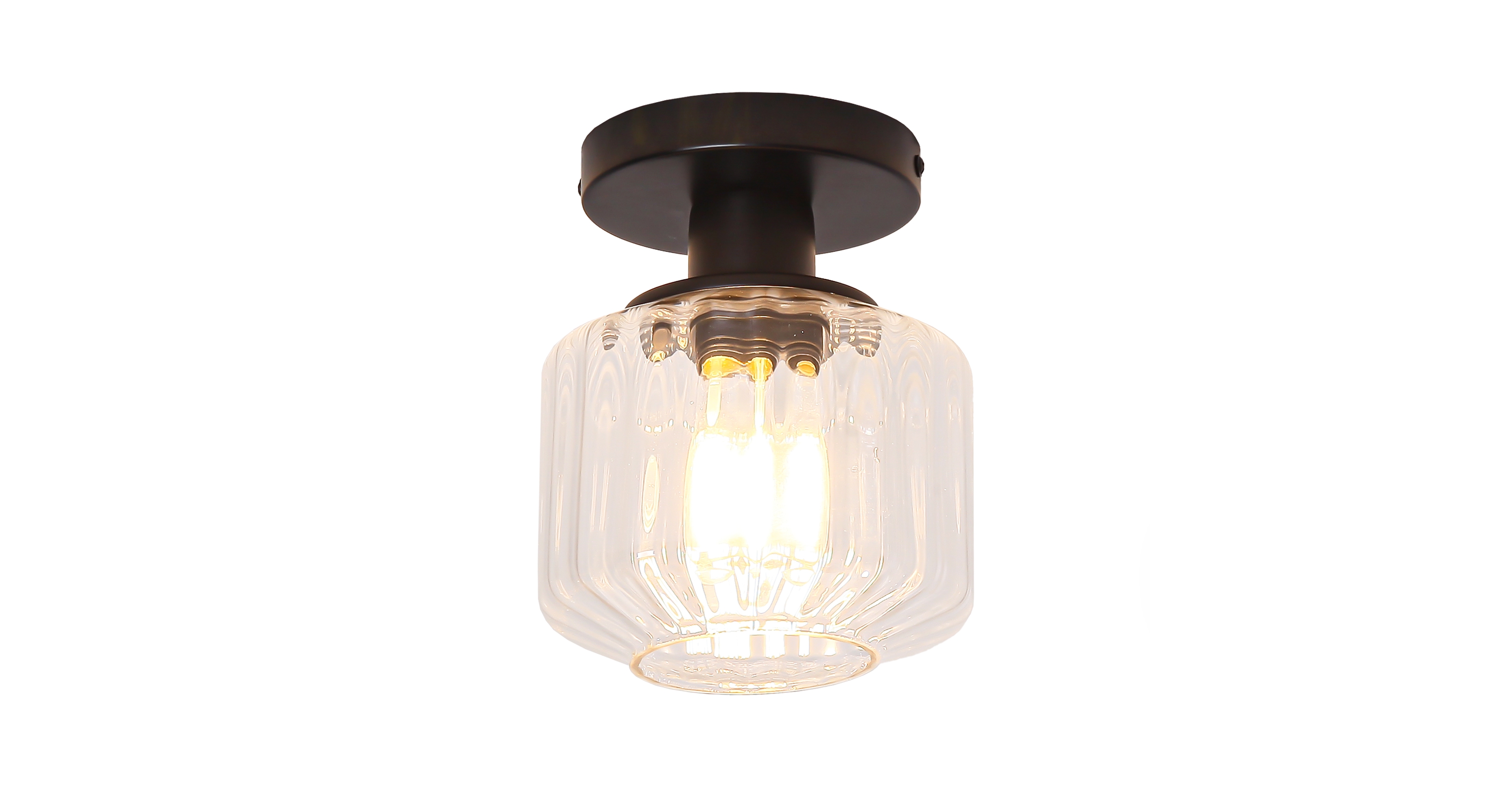 Parrot Uncle 5.9" Wide Modern Glass Semi Flush Mount Ceiling Fixture