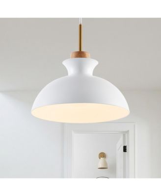 11" Modern Metal Dome Pendant Light Adjustable Single Hanging Chandelier for Kitchen Island Entryway