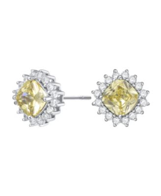 Classy Halo Square Stud Earrings