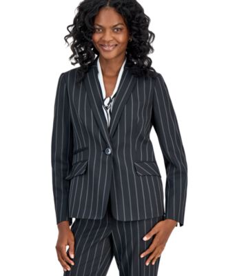 Women's Notch-Lapel Pinstripe Blazer