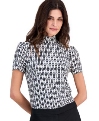 Women's Short-Sleeve Mock-Neck Top