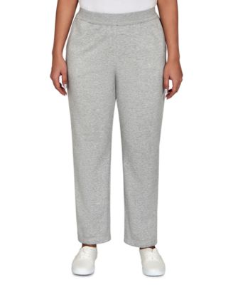 Women's Pull-On Straight-Leg Mid-Rise Poly-Cotton Blend Pants