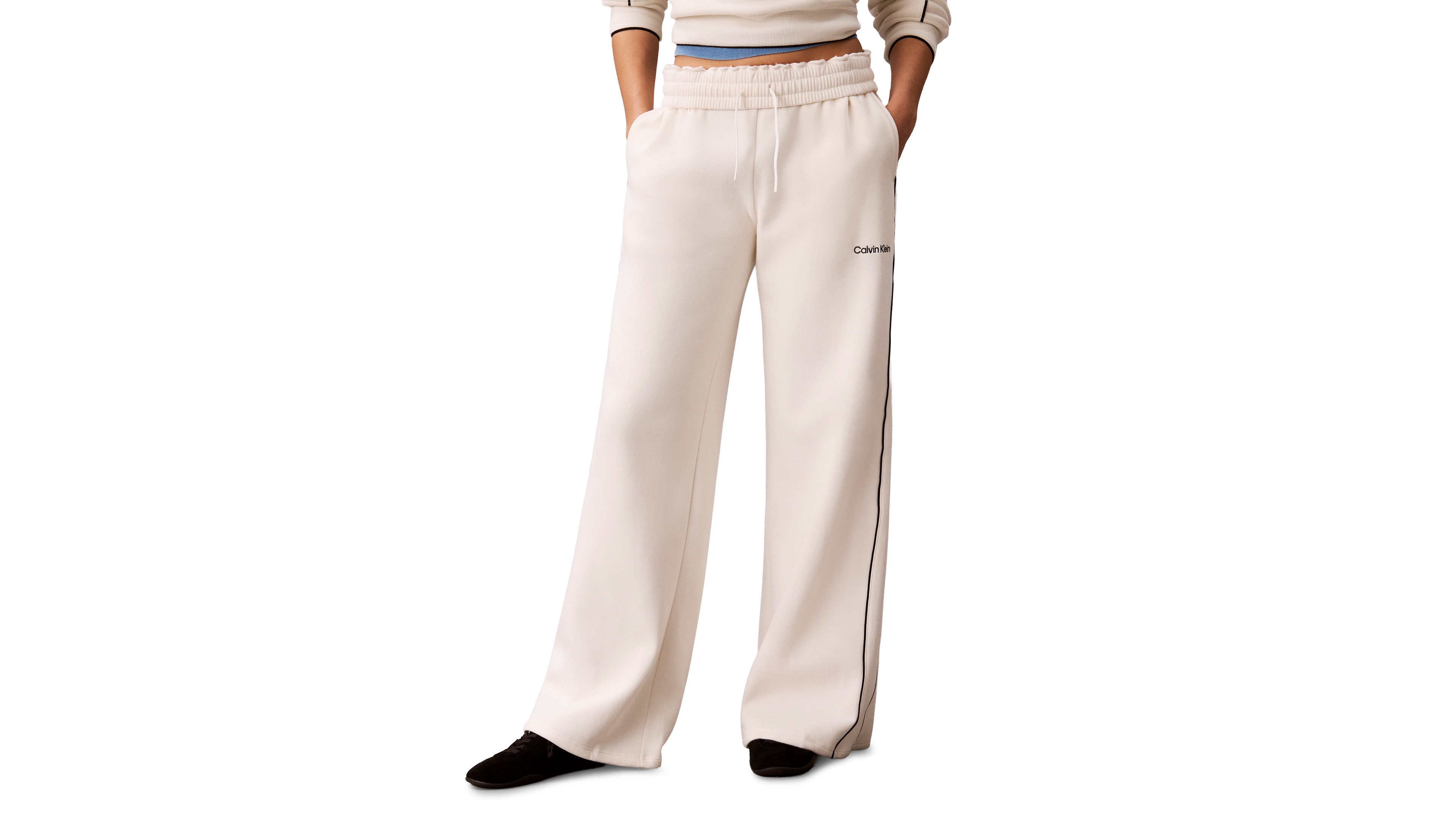 Calvin Klein Performance Women's Piped Wide-Leg Sweatpants