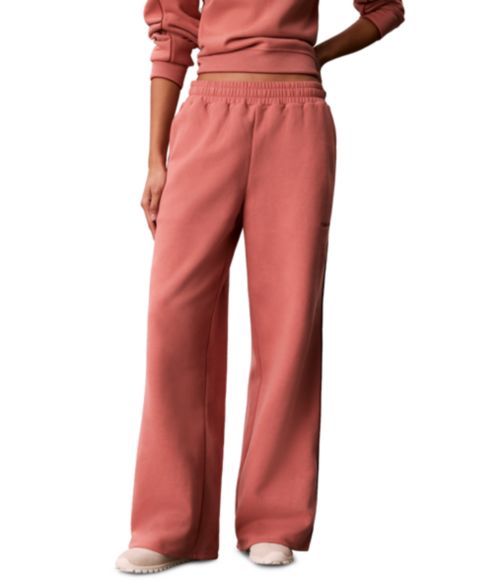 Женские брюки Calvin Klein Performance Piped Wide-Leg Sweatpants, цвет: Розовый