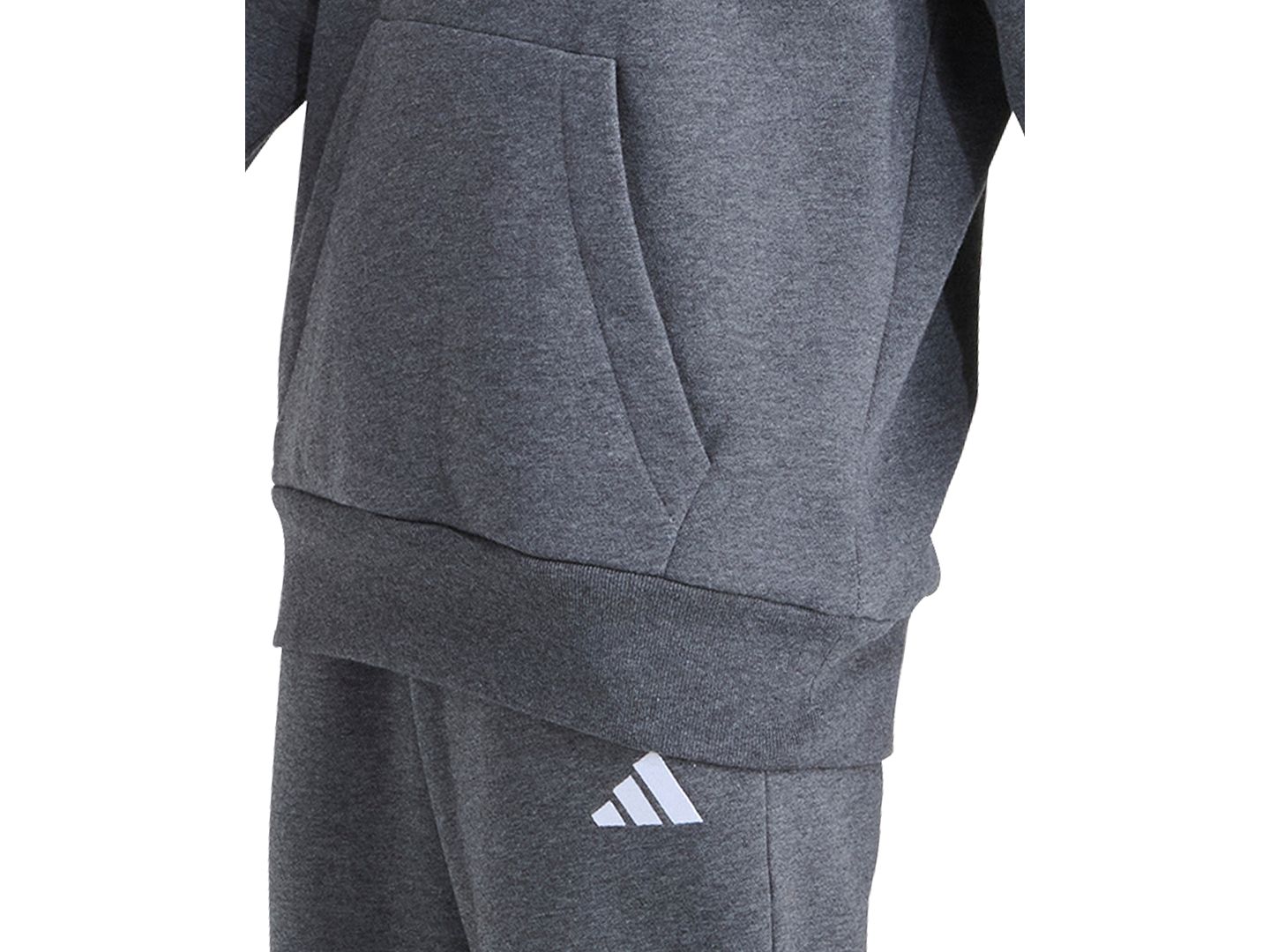 adidas Boys' 8-20 Essential Hooded Long-Sleeve Fleece Pullover and Jogger, 2-Piece Set, цвет: Серый / Серый меланжевый — фото 4
