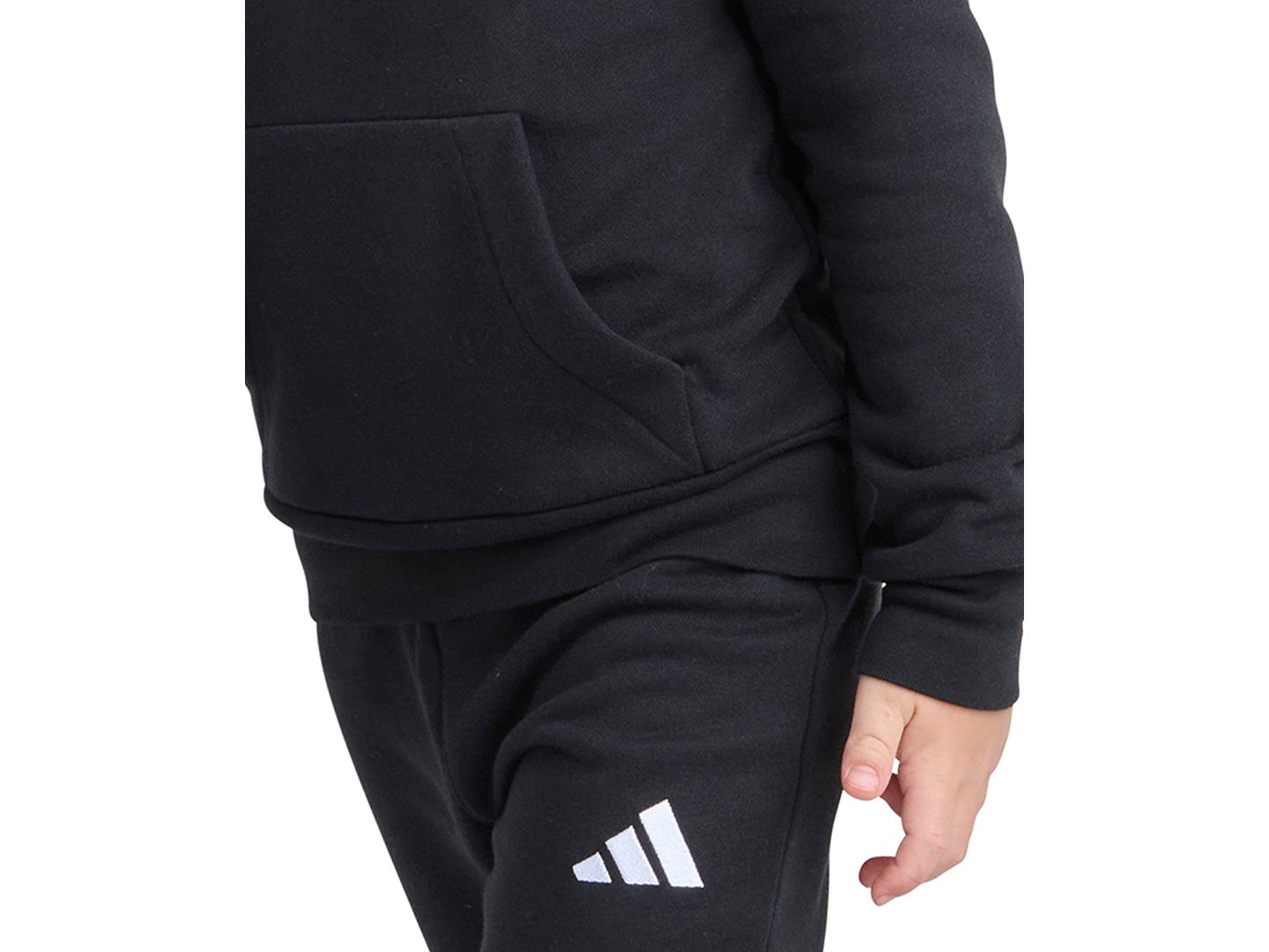 adidas Boys' 2T-7 Essential Long Sleeve Hoodie and Jogger Pants, 2-Piece Set, цвет: Чёрный — фото 4