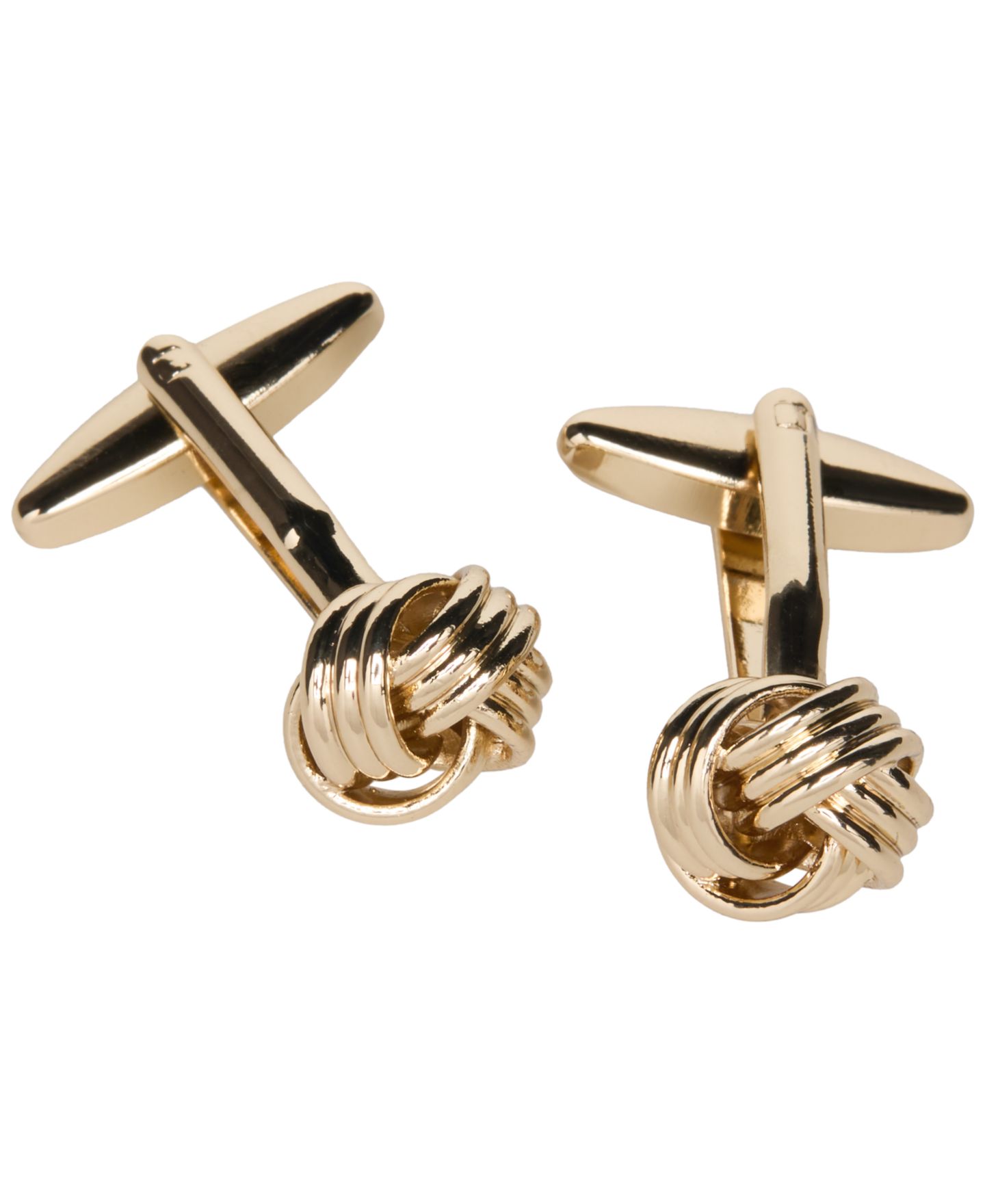 Мужские запонки Perry Ellis Portfolio Polished Knot Cufflinks, цвет: Полированный золотой — фото 1