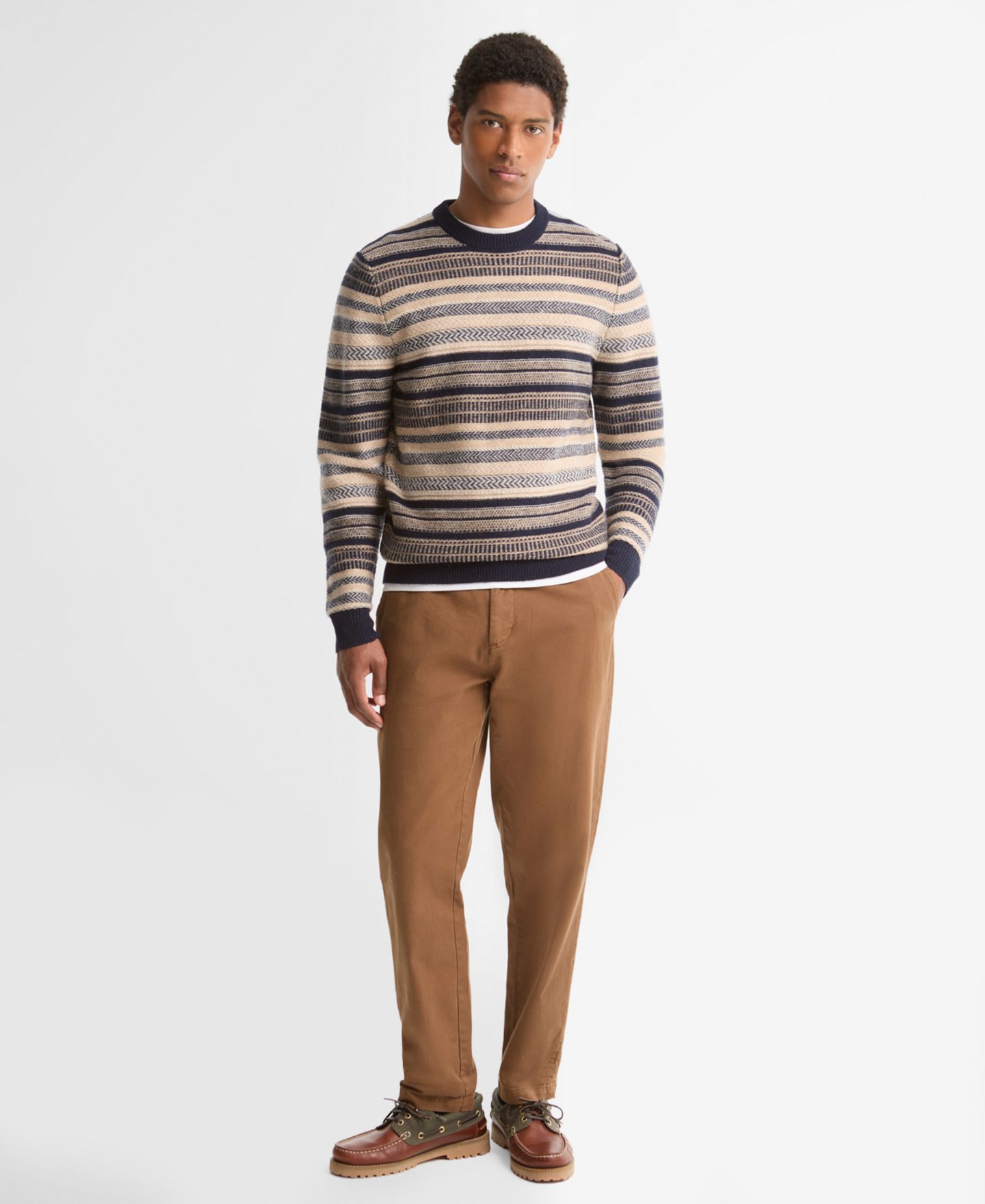 Мужской свитер Barbour Highsted Fair Isle Wool Crewneck, цвет: Тёмно-синий — фото 2