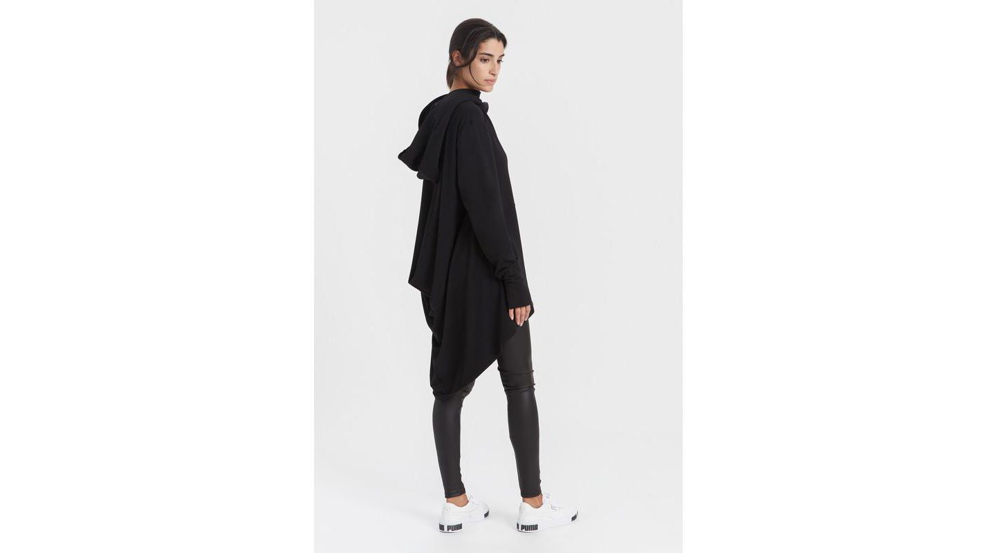 Женское худи Marcella Firenze High-Low Hem Dropped-Shoulder with Thumbholes, цвет: Чёрный — фото 7