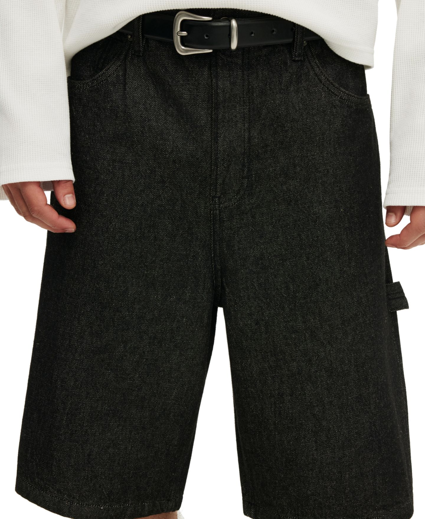 Мужские шорты Cotton On Super Baggy Denim Shorts, 13" Inseam, цвет: Чёрный — фото 3