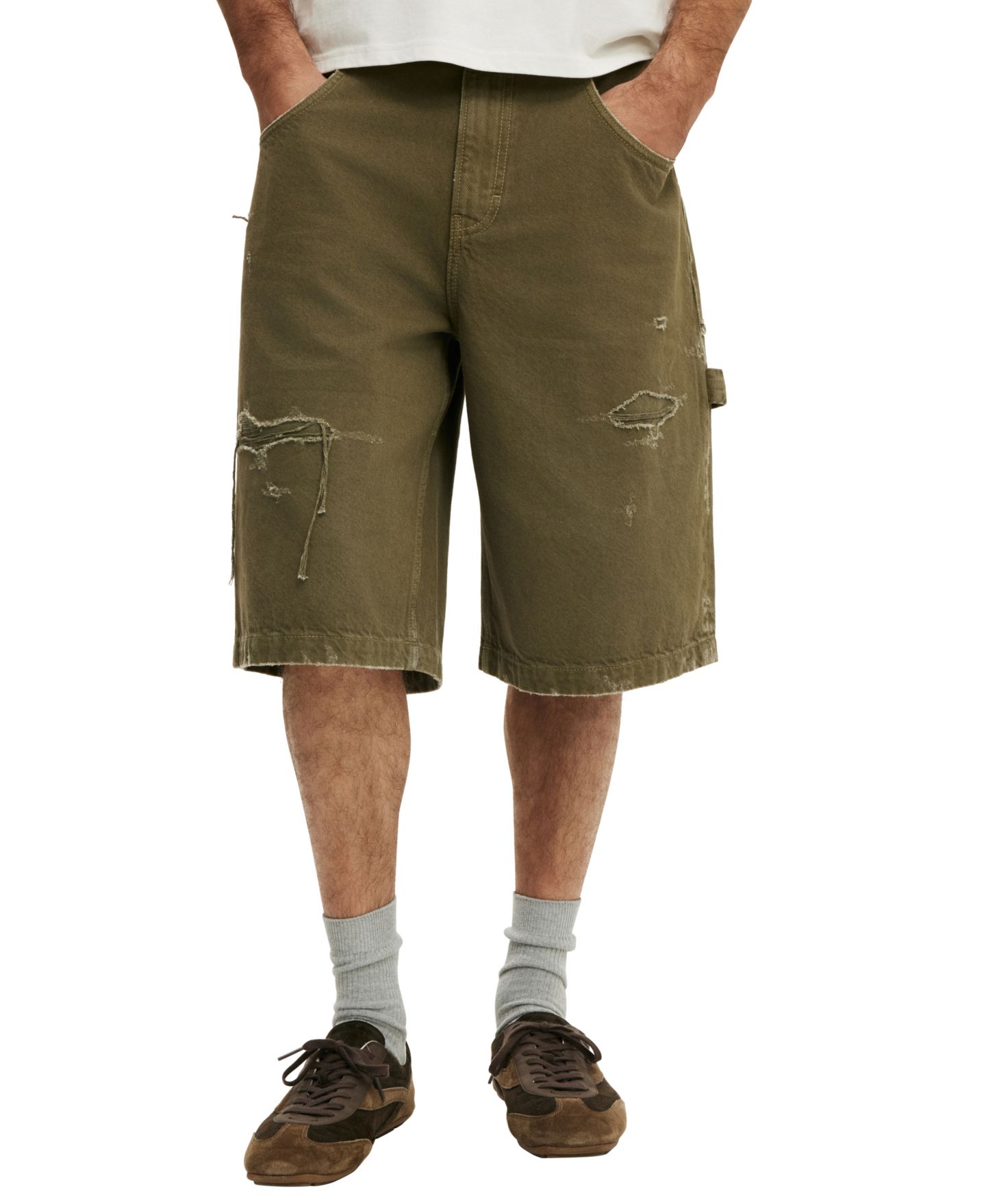 Мужские шорты Cotton On Y2K Super Baggy Jort Shorts, 13" Inseam, цвет: Зелёный — фото 3