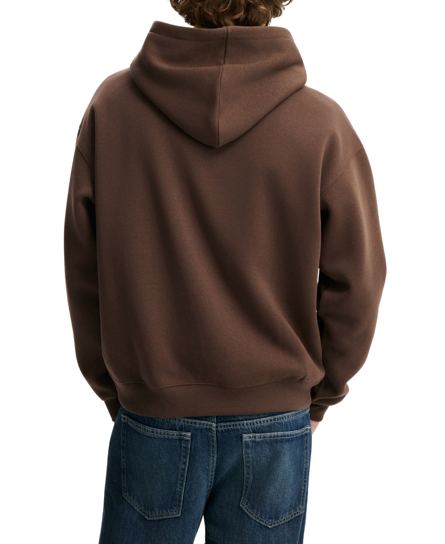 Мужское худи Cotton On Box Fit Fleece Kangaroo-Pocket, цвет: Тёмно-коричневый — фото 2