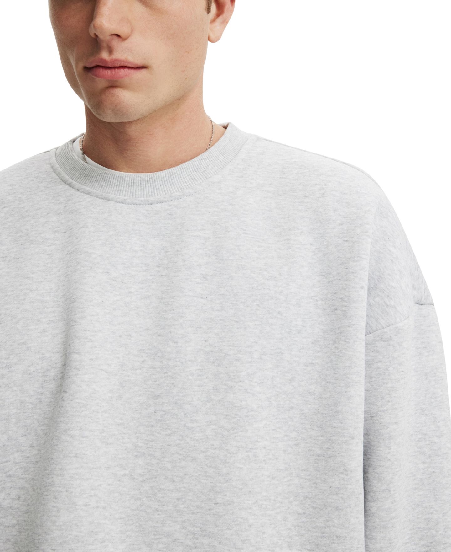 Мужской свитер Cotton On Oversized Cotton-Blend Crew, цвет: Серый — фото 4