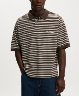 Men's Box Fit Stripe Regular-Fit Polo Shirt