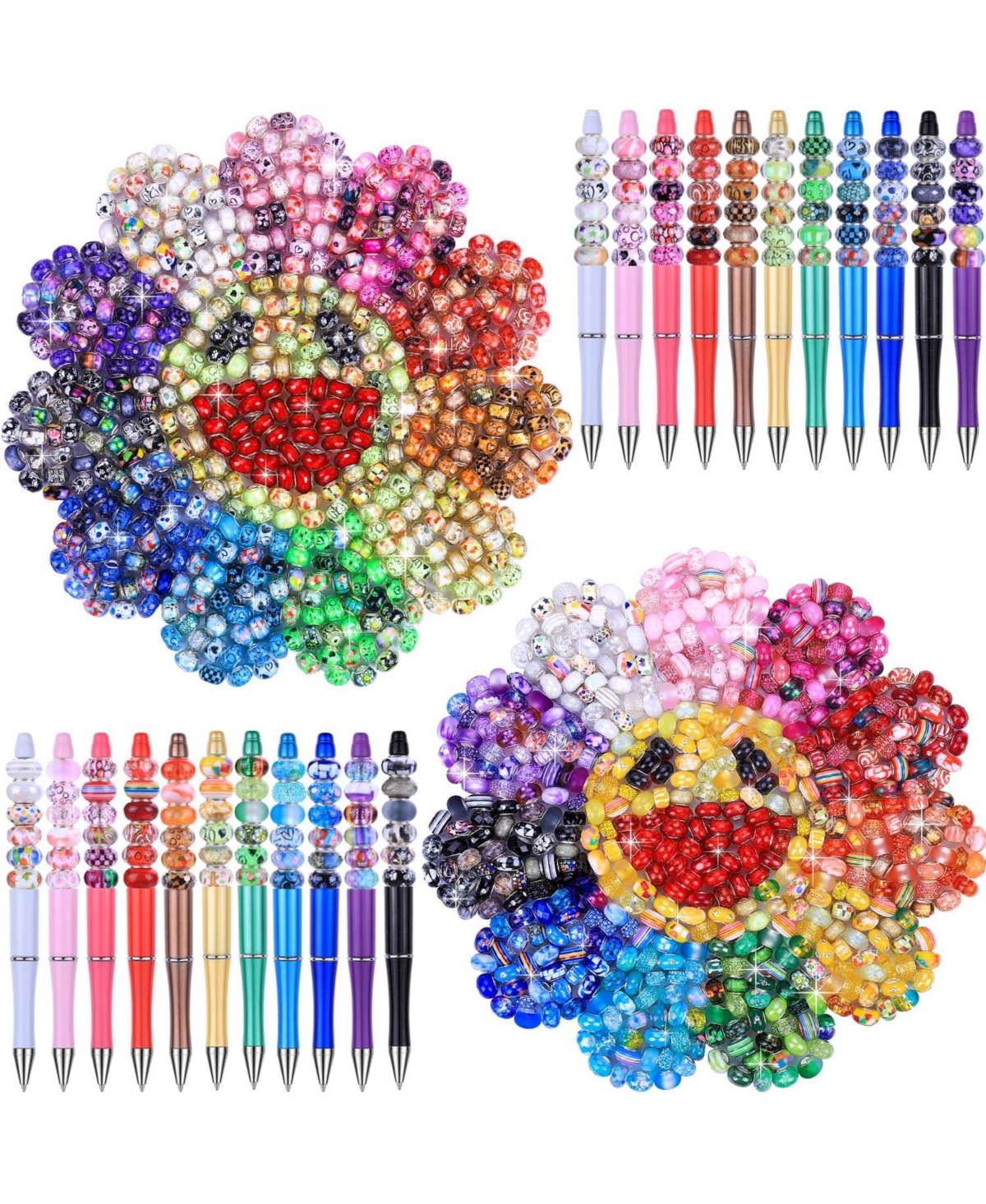 Aeelike Large Hole Craft Beads Assorted Styles For Diy Jewelry Making Supplies