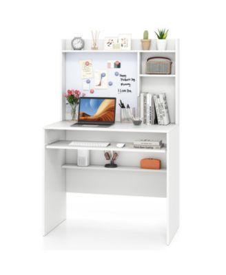 Compact Office Computer Desk with Hutch Magnetic board