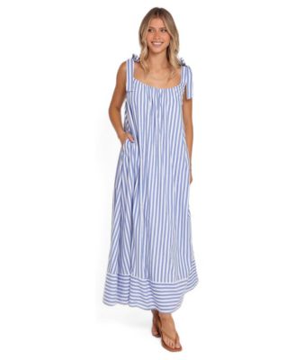 Women's Amber Maxi Square-Neckline Striped Dress