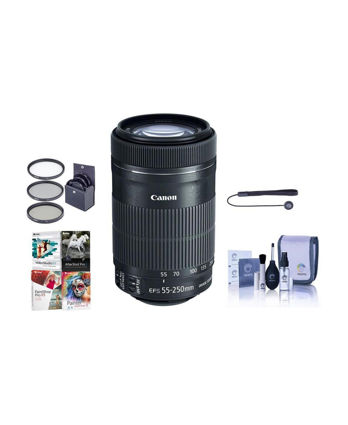 Canon Ef-s 55-250mm f/4-5.6 Is Stm Telephoto Zoom Lens for Canon Eos - Black