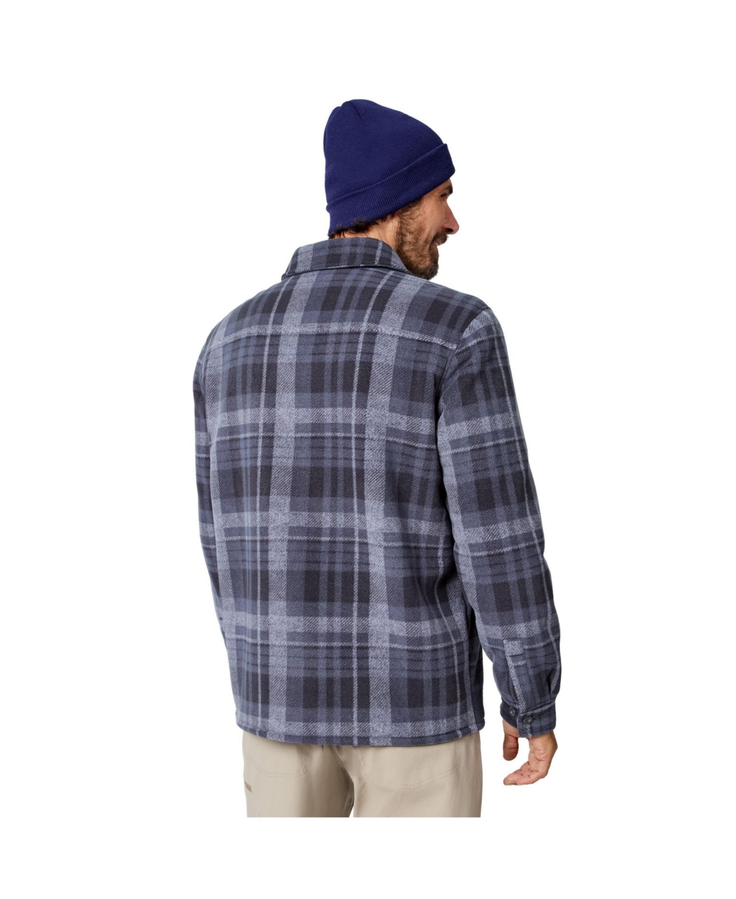 Мужская куртка Free Country Mountain Peak Chill Out Fleece Sherpa-Lined Shirt Jacket, цвет: Угольный клетчатый — фото 3