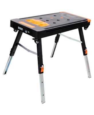 8-in-1 Folding Work Table with Socket and Wheels for Garage