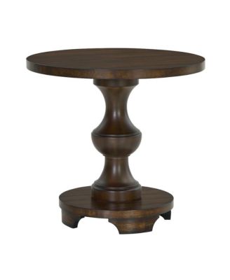 Caesar Traditional Round Pedestal End Table
