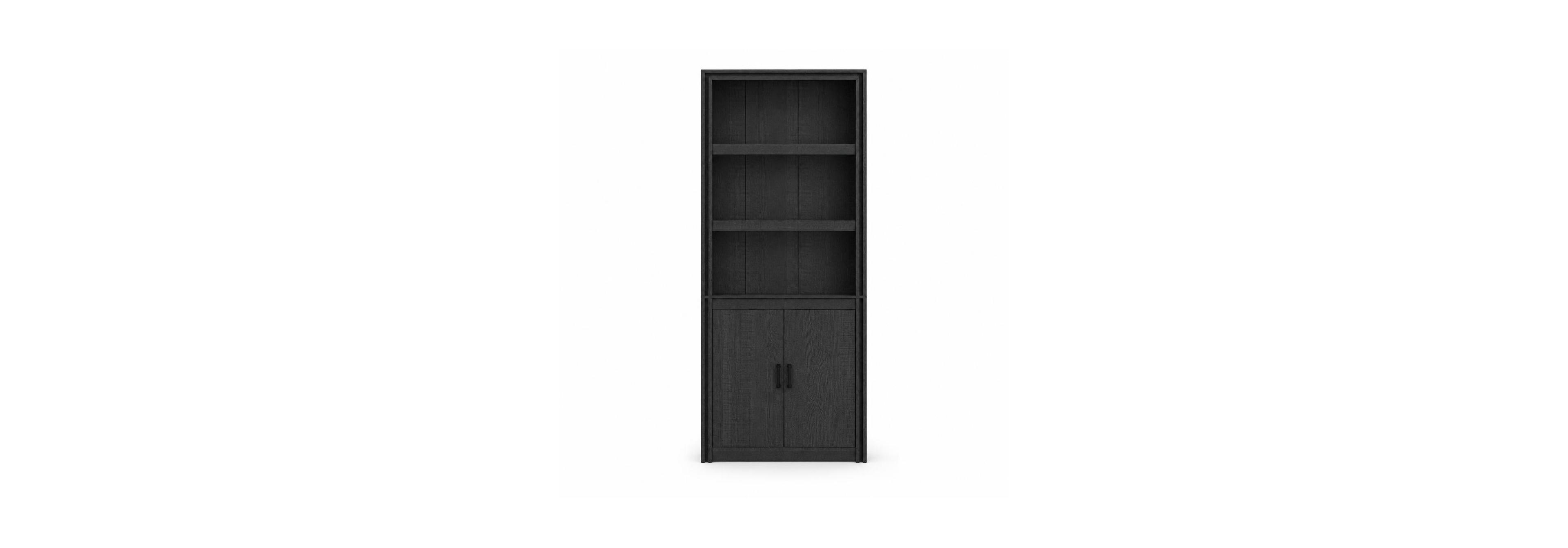 homfan 71 Tall Farmhouse Bookcase with 2 Doors 5-Shelf Display Storage Unit Industrial Wood Bookshelf for Bedroom Living Room and Home Office