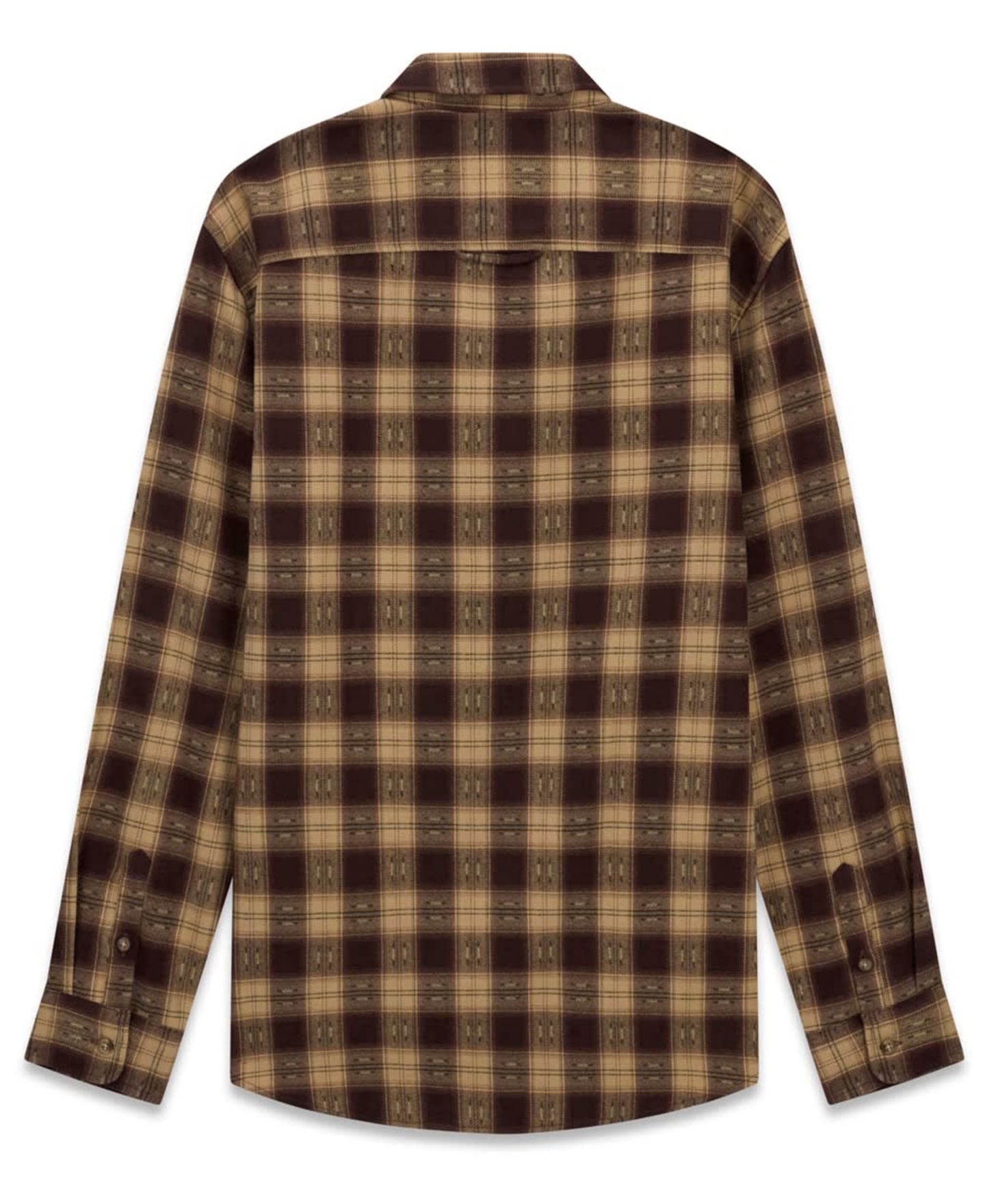 Мужская рубашка GUESS Check Flannel Slim-Fit, цвет: Клетчатый кофейный / Бежевый — фото 6