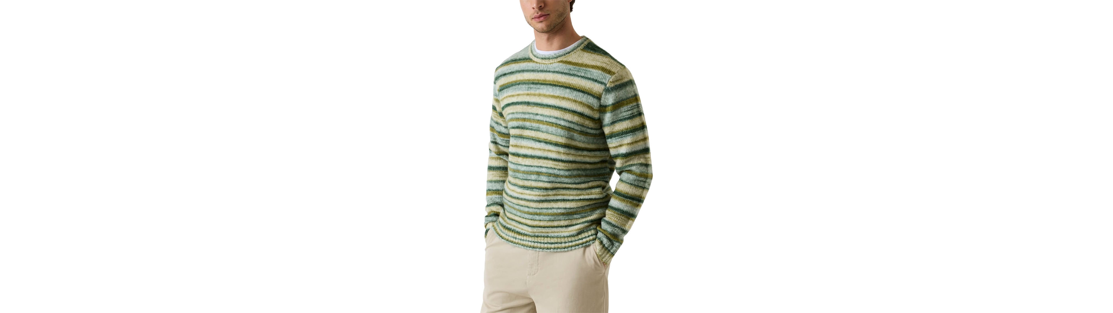 Guess Women's Zayn Wool-Blend Striped Crewneck Long-Sleeve Sweater