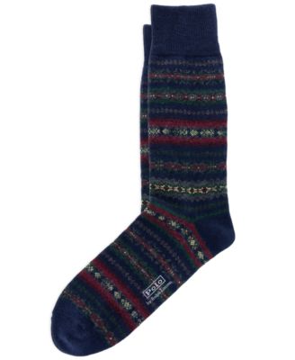 Men's Wool Fair Isle Crew Socks