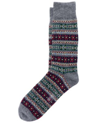 Men's Wool Fair Isle Crew Socks