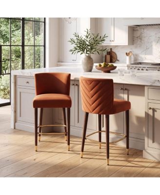 Modern 27" Fabric Counter Stool with Footrest