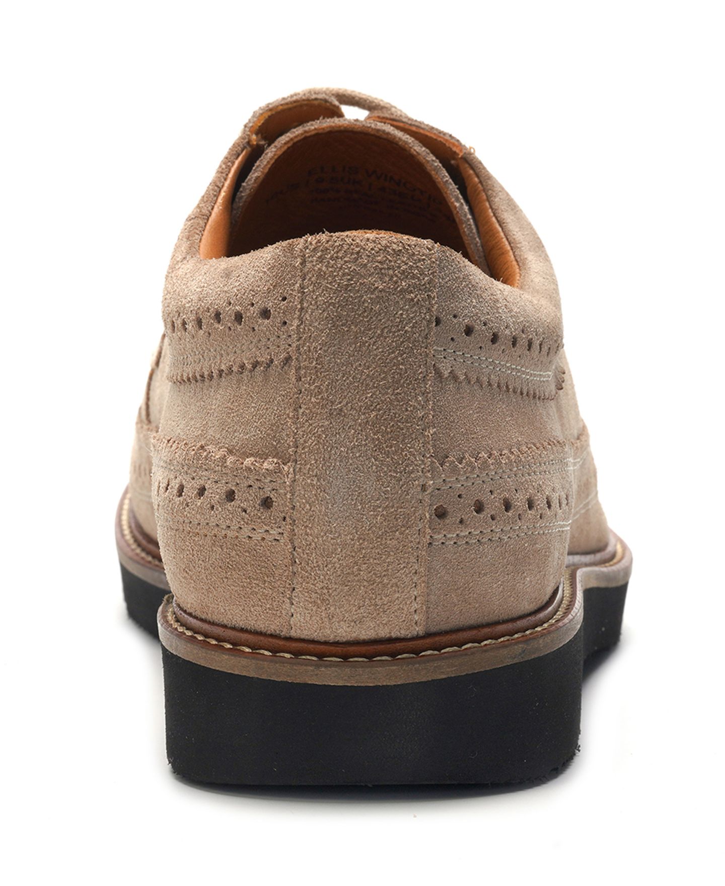 Мужские туфли A. Veer Ellis Wingtip Lace-Up, цвет: Бежевый замшевый — фото 3