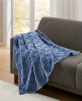 Cozy Check Jacquard Sherpa Throw, 50" x 60"