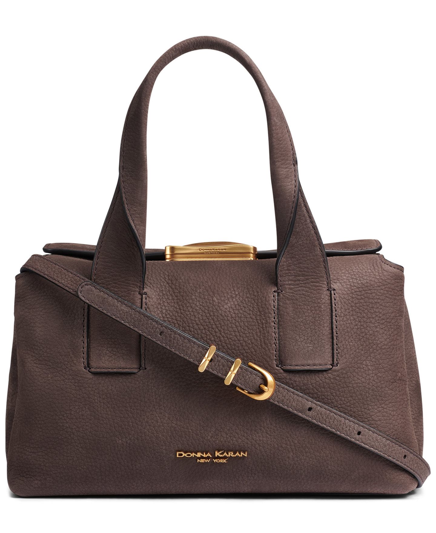 Женская сумка Donna Karan New York Amagansett Triple Compartment Medium Satchel Handbag, цвет: Тёмно-коричневый — фото 1