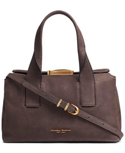 Женская сумка Donna Karan New York Amagansett Triple Compartment Medium Satchel, цвет: Тёмно-коричневый