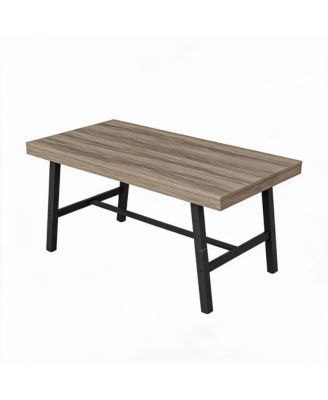 55.1" Industrial Dining Table for 4-6 - Large Rectangular Wooden Table with Sturdy Metal Frame, Modern Finish for Dining Room or Kitchen