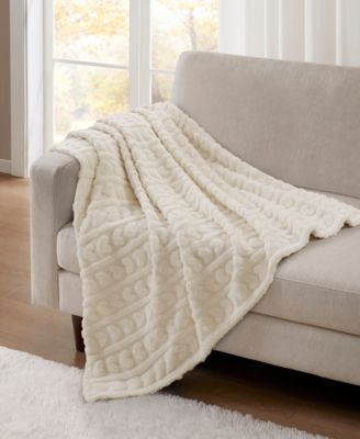 Cozy Heart Jacquard Sherpa Throw, 50" x 60"
