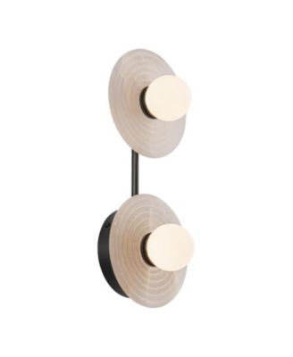 Dahlia 14-in Urban Dimmable LED Chandelier with Alabaster Plates and Opal