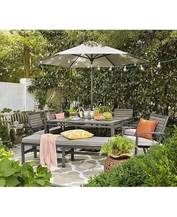 Furniture CLOSEOUT! Marlough Outdoor Aluminum 6Pc. Dining Set (84" x
